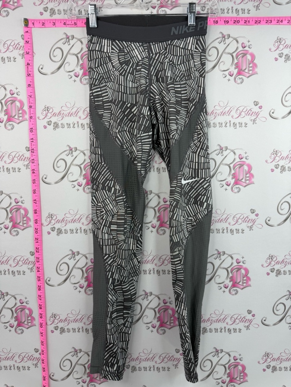 Nike pro leggings tights rare print Gray Geometric Print Training Leggings
